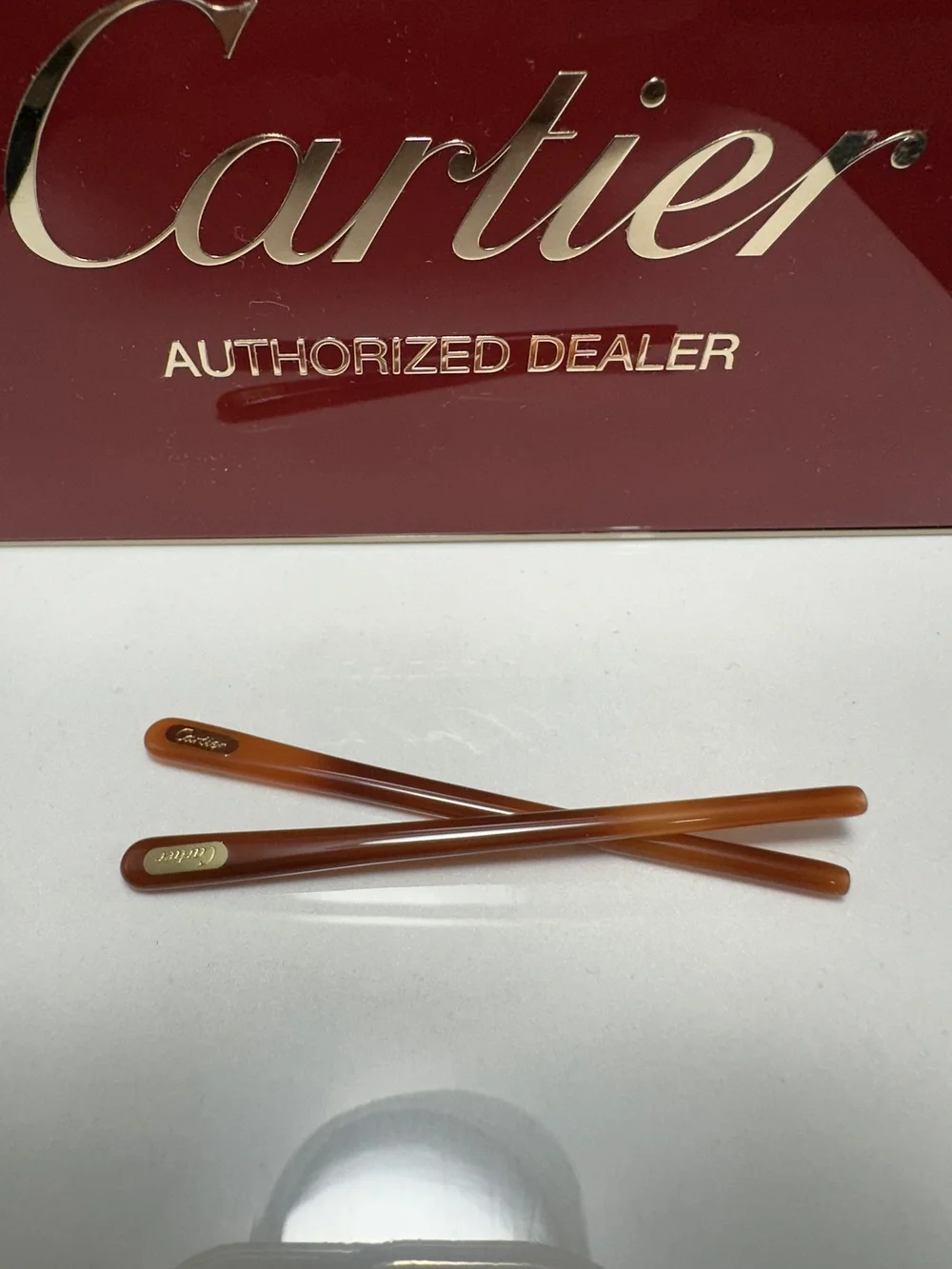 Cartier Eyeglasses Temple Tips 1 Pair Brown 70mm Standard Hole 1.0mm New